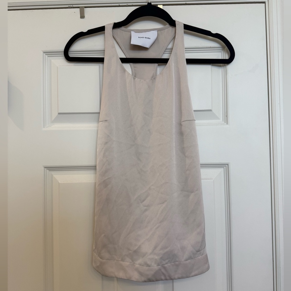 BONDI BORN Eden Tank Racerback Sleeveless Blouse in Cream Beige size Small - Picture 3 of 7
